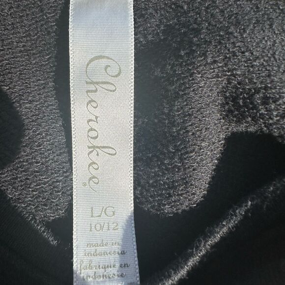 Cherokee Girls Black Polka Dot Long Sleeve Crop Top Size 10-12 - Picture 4 of 4